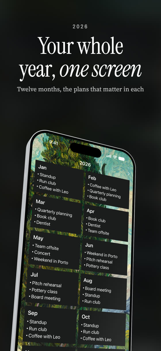 Your whole year, one screen